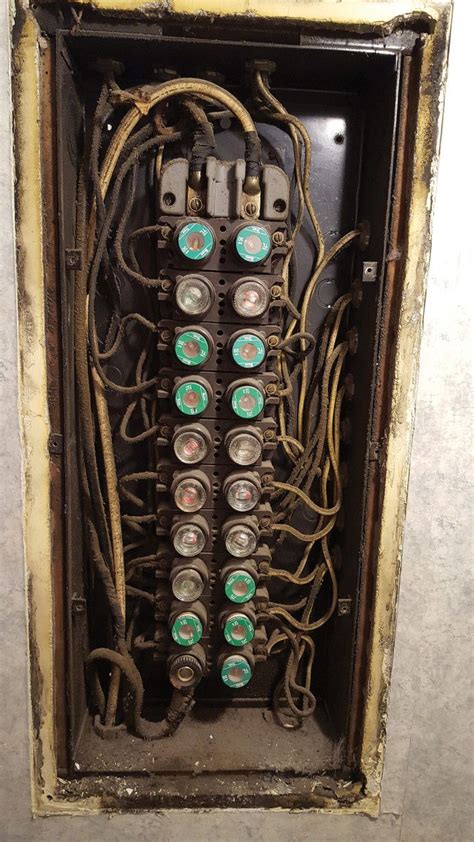 1950 outdoors electrical box with fuses|replace main fuse residential panel.